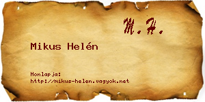 Mikus Helén névjegykártya